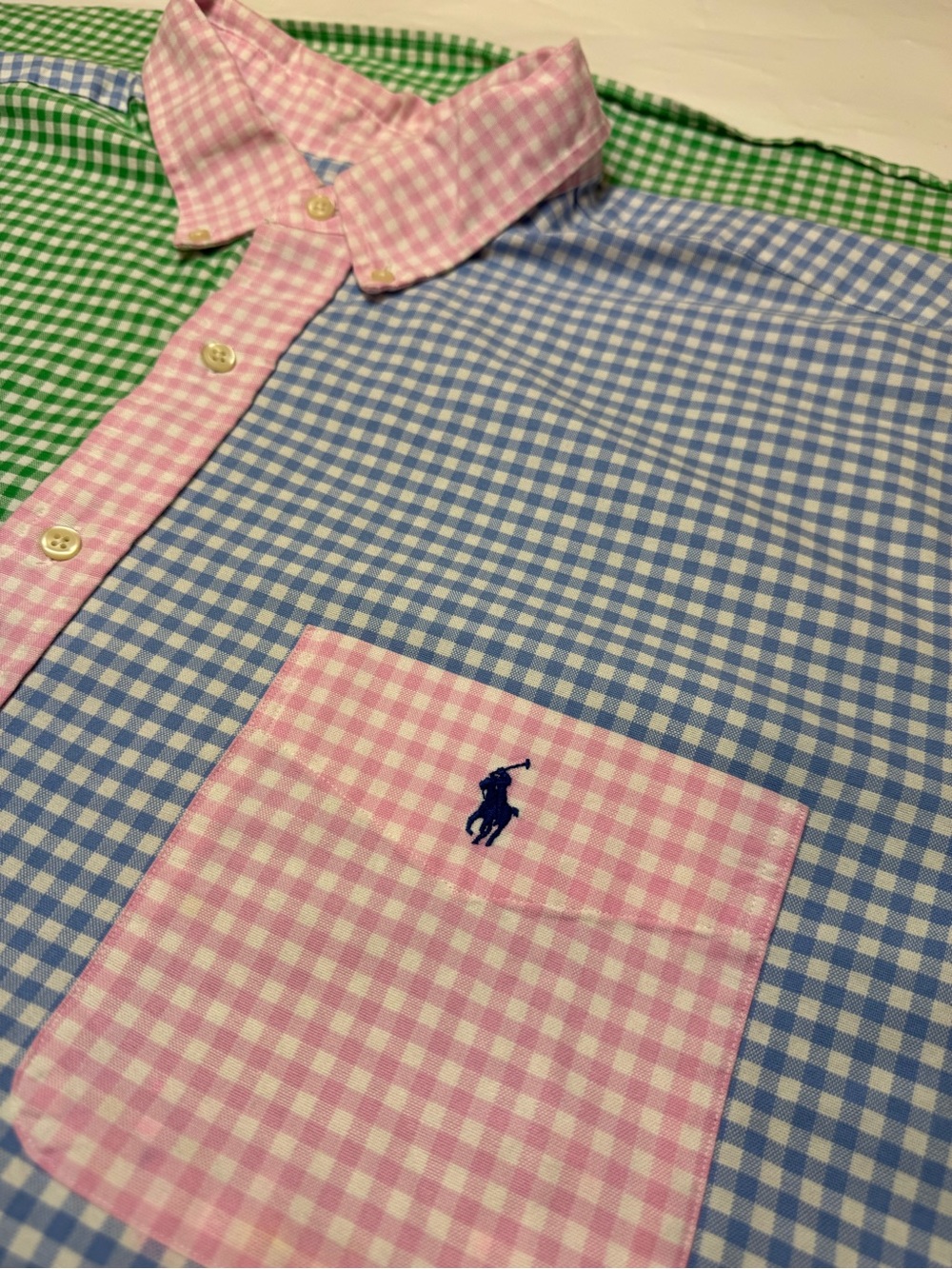 Polo by Ralph Lauren short sleeve Pink & Blue Gingham Button-Down